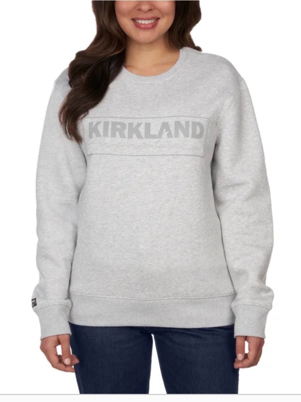 Kirkland Signature Women's Light Heather Gray Crewneck Sweatshirt - Size XXL
